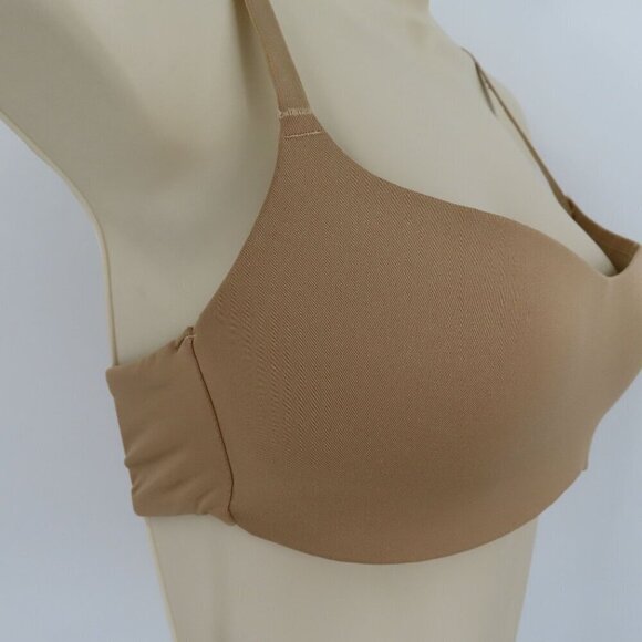 SO 32B Solid Beige Perfect Wirefree Bra Padded Wireless Convertible Straps Women - Picture 2 of 13